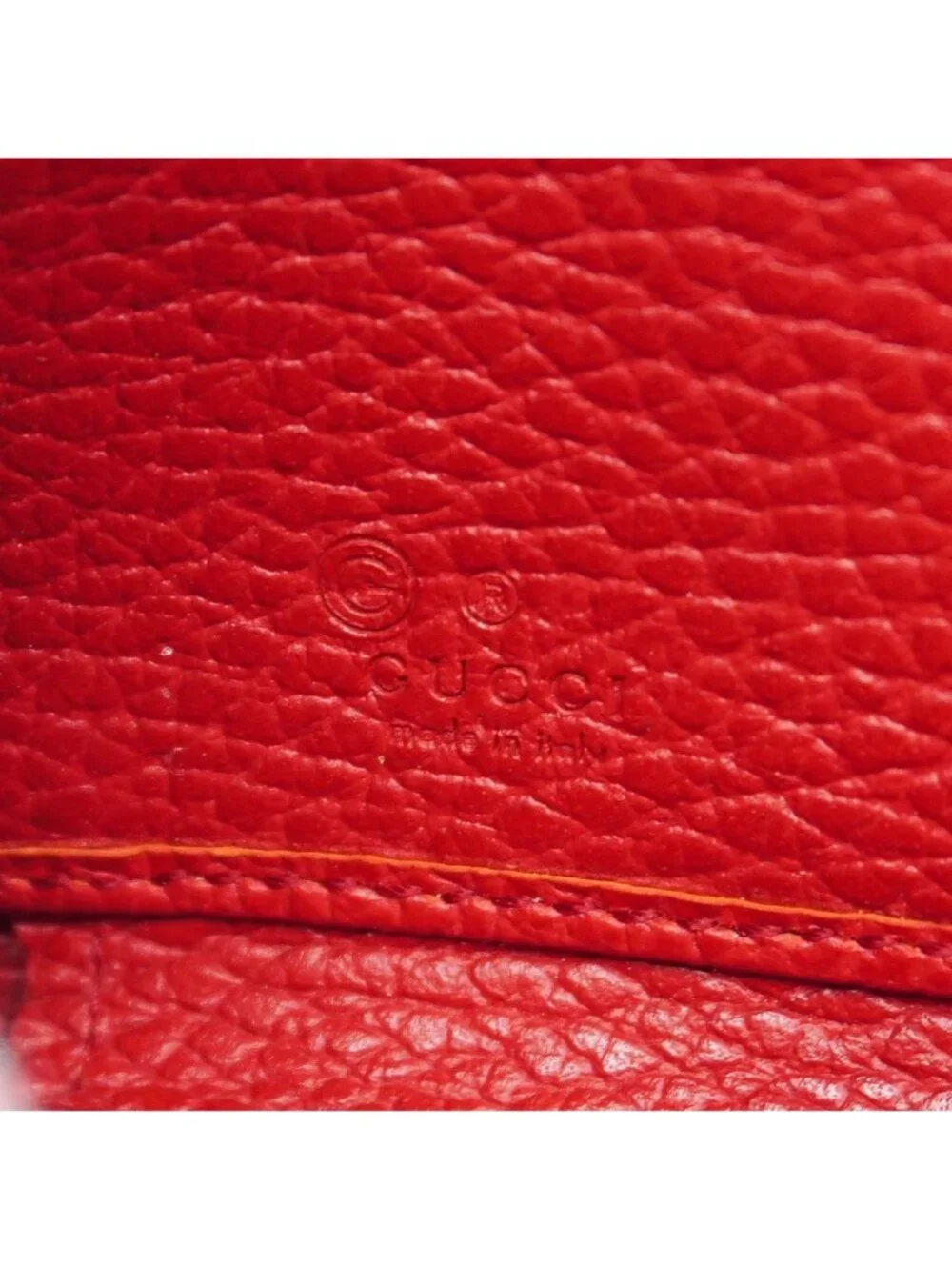 ★SOLD★ Gucci Wallet Interlocking Leather Red Gold - Picture 4 of 8